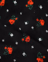 Black Floral High Rise Women Hot Pants Shorts 1