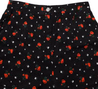 Black Floral High Rise Women Hot Pants Shorts 5