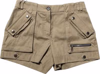 Green Cotton Mid Rise Cargo Hot Pants Shorts 5
