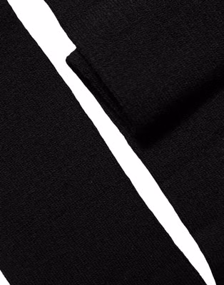 Black Wool Knit Calf Long Women Accessory Socks