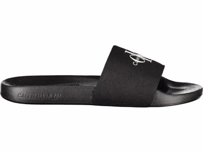 Black Polyester Men's Slipper