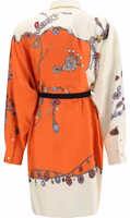 Orange Silk Casual Dress 2