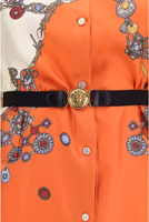 Orange Silk Casual Dress 3