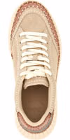 Beige Polyester Wedge Sandals 4