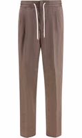 Brown Linen Casual Pants 1