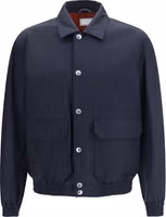 Blue Silk Biker Jacket 1