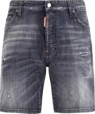 Black Cotton Bermuda Shorts