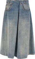 Blue Cotton Midi Skirt 1