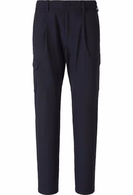 Blue Polyester Cargo Pants