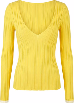 Yellow Viscose Women Sweater