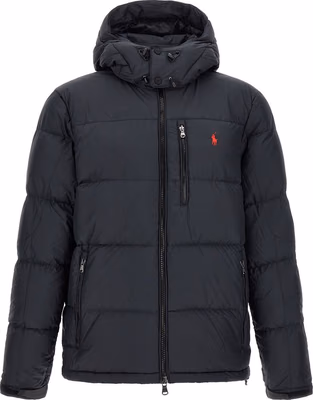 Black Polyester Full-Length Jacket