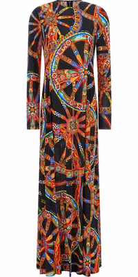 Multicolor Viscose Long Dress