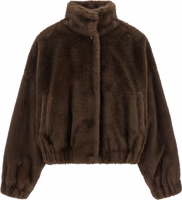 Brown Polyester Full-Length Jacket 1