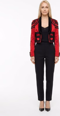 Bicolor Cotton Full-Length Jacket