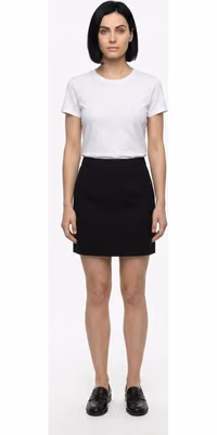 Black Elastane Mini Skirt
