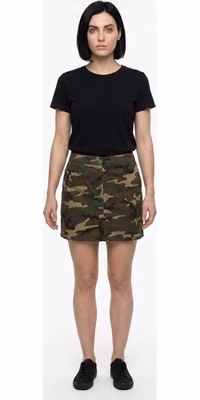 Army Cotton Mini Skirt