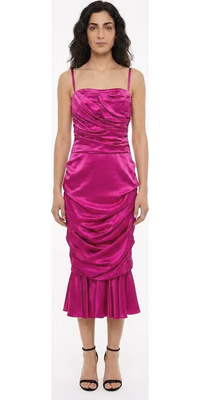 Pink Elastane Cocktail Dress