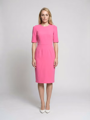 Pink Acetate Casual Dress