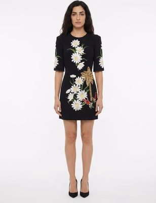 Black Wool Casual Dress