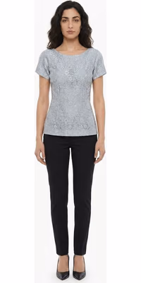 Gray Polyamide T-Shirt