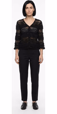 Black Cotton Cardigan