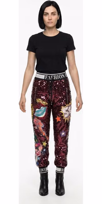 Multicolor Polyester Casual Pants