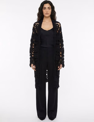 Black Virgin Wool Cardigan