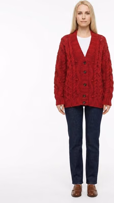 Bordeaux Virgin Wool Cardigan
