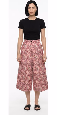 Multicolor Cotton Cropped Pants