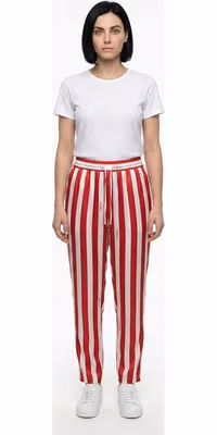 Bicolor Silk Casual Pants