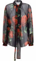 Black Silk Pattern Shirt 1