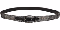 Silver Black Floral Jacquard Metal Buckle Belt 2
