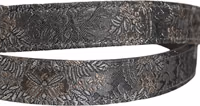 Silver Black Floral Jacquard Metal Buckle Belt 4