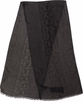 Black DG Logo Fringed Edge Lace Stole Scarf 2