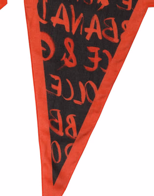 Men Red Black Graffiti Logo Lace Stole Scarf