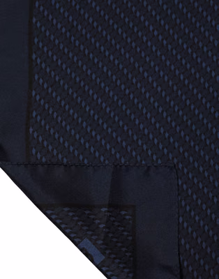 Dark Blue Silk Pocket Square Foulard Scarf