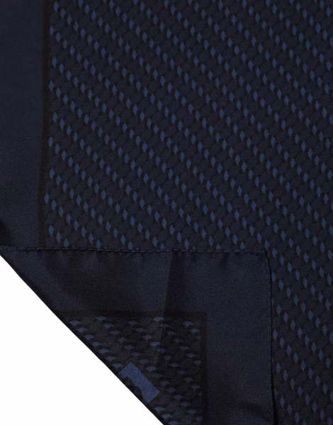 Dark Blue Silk Pocket Square Foulard Scarf