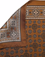 Brown Geometric Pocket Square Foulard Scarf 1