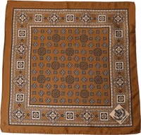 Brown Geometric Pocket Square Foulard Scarf 2