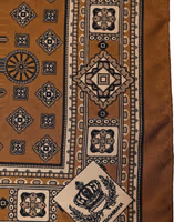 Brown Geometric Pocket Square Foulard Scarf 3