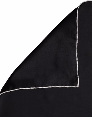 Men Black Silk Pocket Square Foulard Scarf