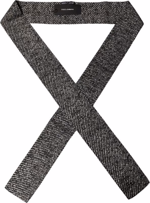 Black White Herringbone Tweed Shawl Scarf