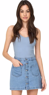 Blue Viscose Tank Tops