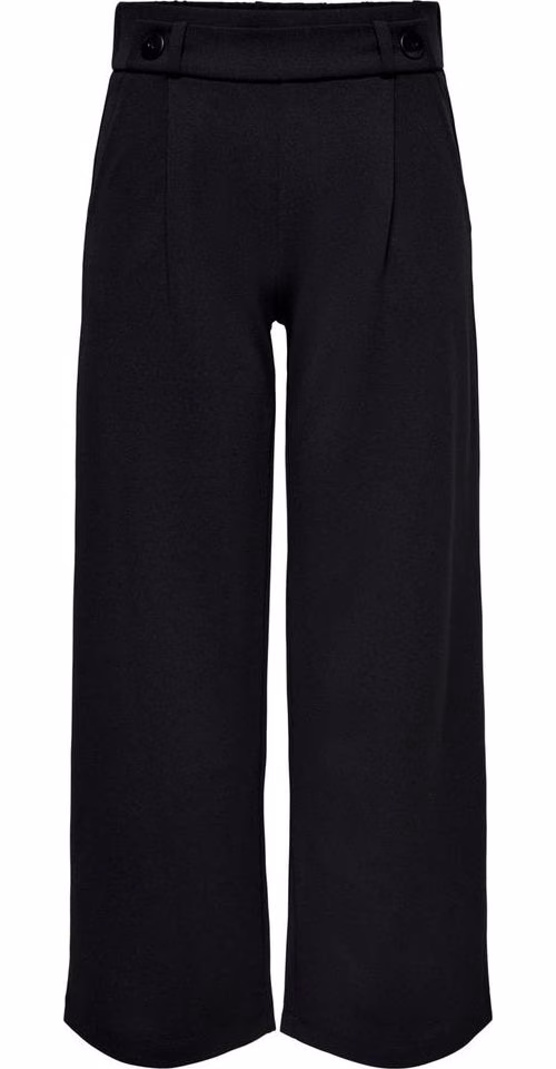 Black Polyester Casual Pants