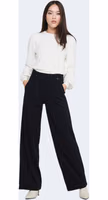 Black Polyester Casual Pants 3