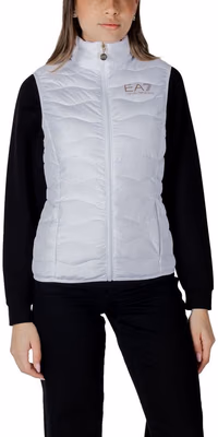 White Polyester Sleeveless Jacket