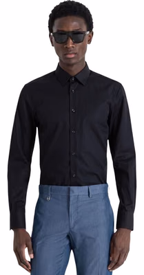 Black Cotton Dress Shirt