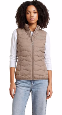 Beige Polyester Sleeveless Jacket