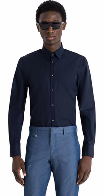 Blue Cotton Dress Shirt