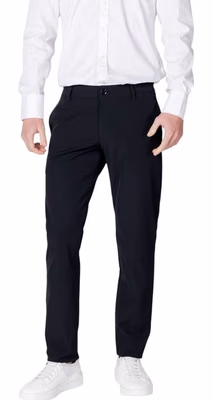 Black Cotton Casual Pants